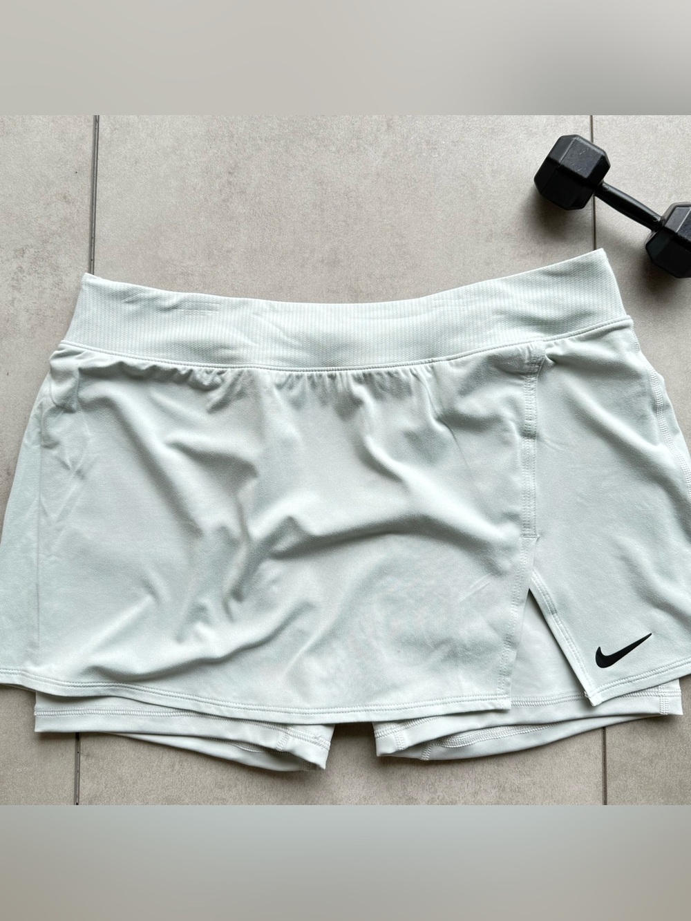 Nike Dri fit Skort XL Sage Green slim fit shorts Logo stretch mid Rise sport NWT